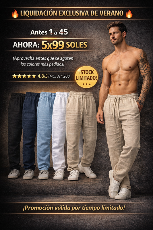 "Liquidación Exclusiva: 5x99 Pantalones de Lino por Tiempo Limitadoo 🚨